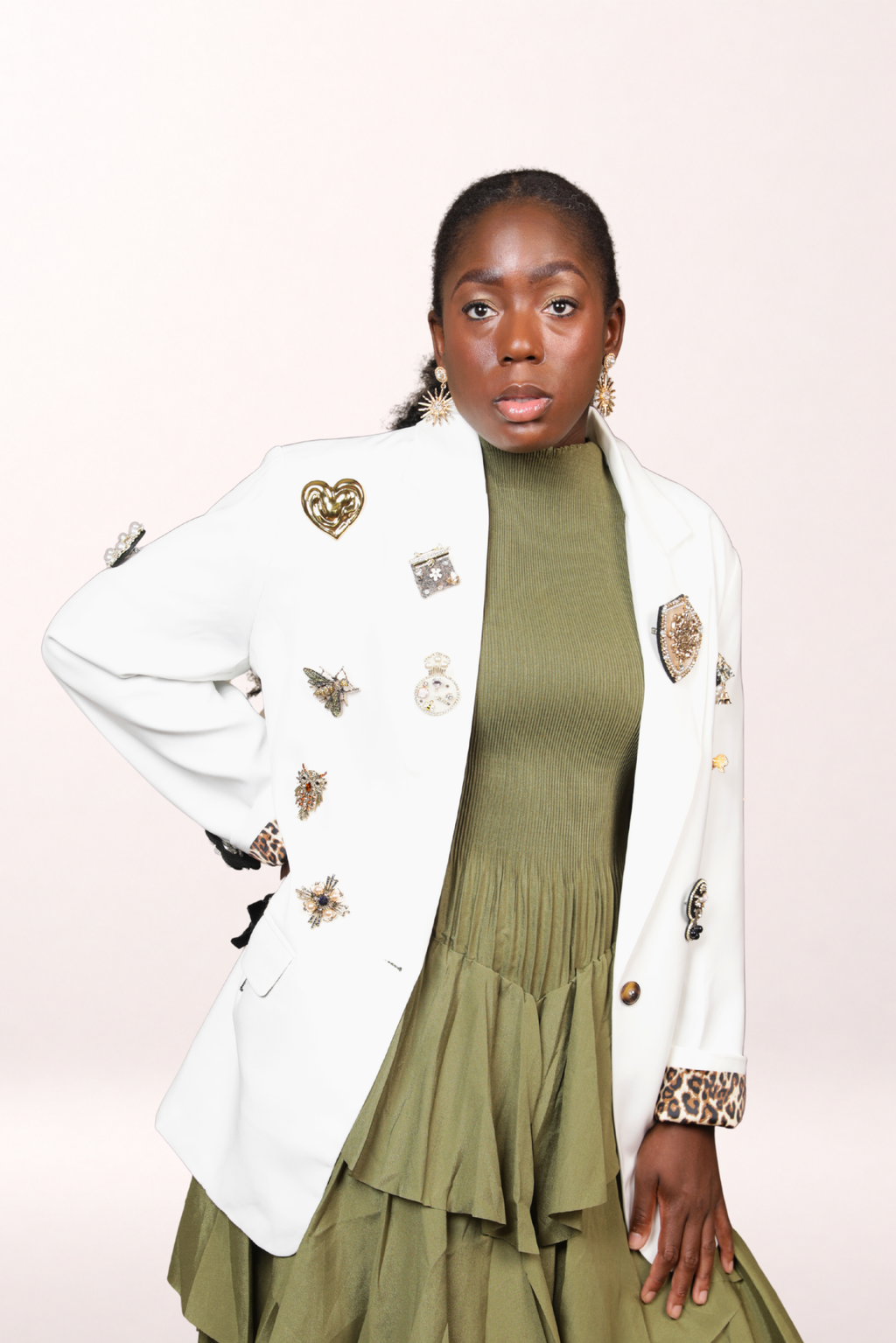 Bougie Brooch Blazer | Custom Patch (Made to Order)