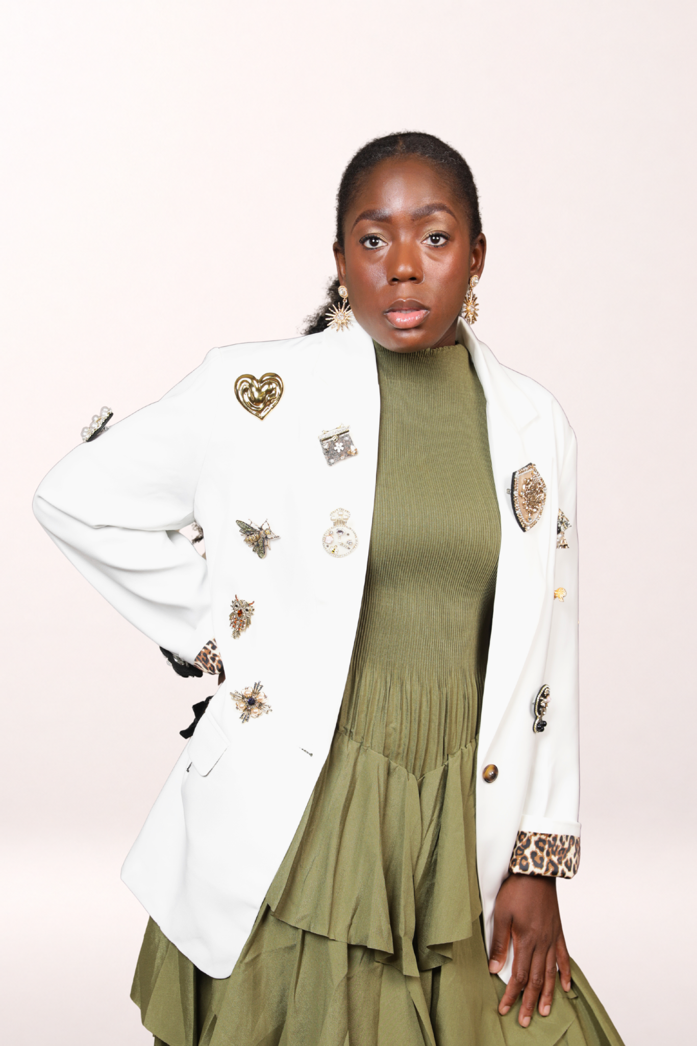 Bougie Brooch Blazer | Custom Patch (Made to Order)