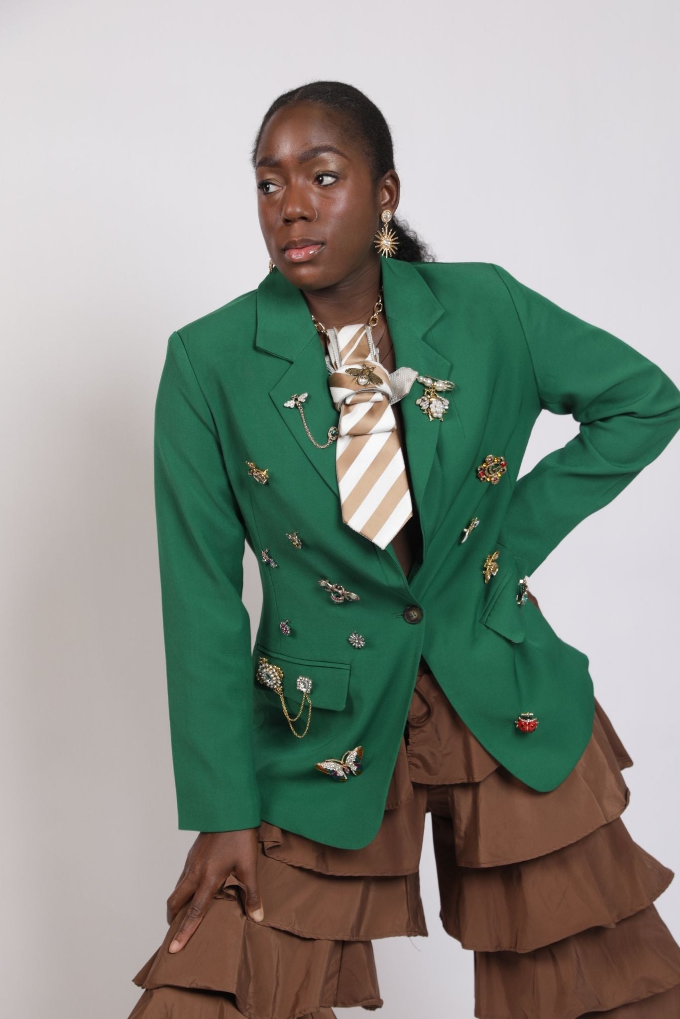 Bougie Brooch Blazer | Custom Patch (Made to Order)