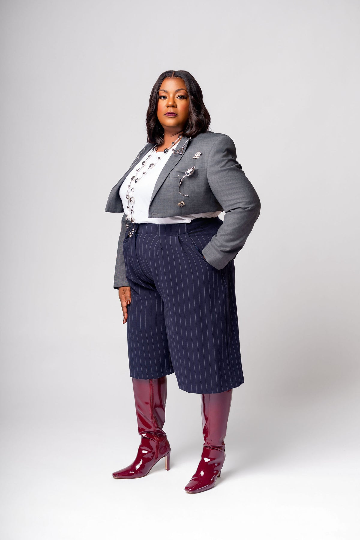 The Silver Lining Embellished Cropped Blazer